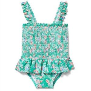 Janie and Jack | floral smocked ruffle one piece